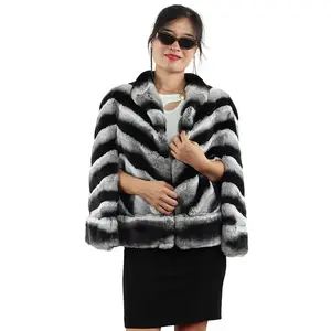 factory wholesale rex rabbit fur cape coat with winter women short new design dyed fur jacket