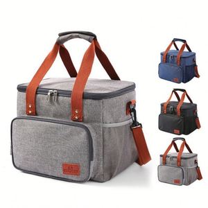 Sac à lunch isotherme en Oxford imperméable avec logo imprimé personnalisé, sac isotherme réutilisable pour la livraison de nourriture, sac de pique-nique - Product Image 5