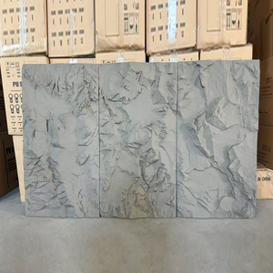 Bán buôn tùy chỉnh PU đá tường đá Bảng điều khiển chảy Thác tường ốp đá gạch Bảng điều khiển PU đen Slate - Product Image 2