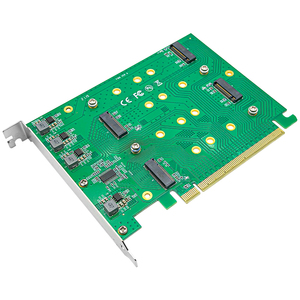 PCI-Express การ์ด X16เป็น4พอร์ตฮาร์ดดิสก์ NVMe SDD PCIE4.0 M.2อะแดปเตอร์ขยายความเร็วเต็มรูปแบบสำหรับคอมพิวเตอร์เดสก์ท็อป - Product Image 1