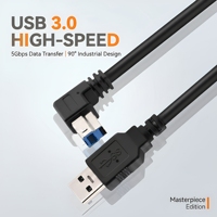 Kabel USB 3.0 LUNGKAY Custom, Tipe A Male ke Multi-angle B Print, 5Gbps 3A Pengisian Cepat, Konduktor Tembaga Berlapis Timah, Selubung PVC untuk Printer