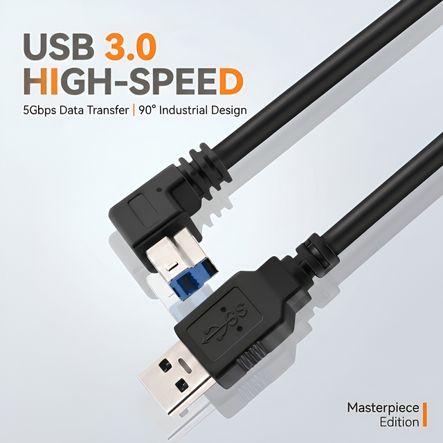 LUNGKAY Custom USB 3.0 a Male to Multi-angle B Print Cable 5Gbps 3A Fast Charging Tinned Copper Conductor PVC Jacket for Printer