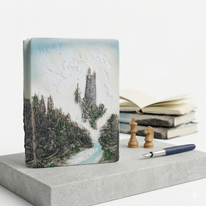 Carnet A5 en résine - Relief 3D Château et Chevalier gothiques - Journal d'art en résine époxy - Vente en gros pour les boutiques de cadeaux et les joueurs de RPG - Product Image 2