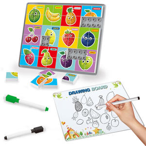 Jouets éducatifs en blocs de construction en forme de fruits avec tableau à dessin, grandes pièces sûres pour les tout-petits et les enfants, apprentissage STEM - Product Image 1