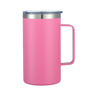 Taza de 24oz con asa aislada para oficina, café, cerveza, agua, tazas de café de acero inoxidable con asa y tapa - Product Image 3
