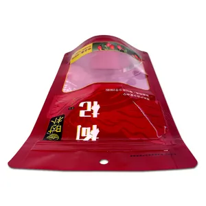 LOW MOQ Shiny Finish Smell Proof Nuts Food Packaging Plastic Stand Up Pouch With Clear Window