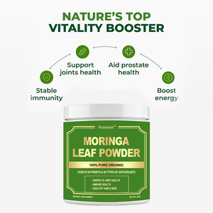 Rosebest, fournisseur chinois, vente en gros, OEM, marque privée, <span class=keywords><strong>poudre</strong></span> d'extrait <span class=keywords><strong>de</strong></span> feuilles <span class=keywords><strong>de</strong></span> <span class=keywords><strong>Moringa</strong></span> biologique 100% pure 8OZ, complément alimentaire - Product Image 5