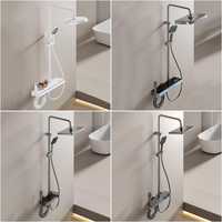 Nouveau bouton de piano de pluie conception ensemble de douche thermostatique affichage numérique ensemble de douche de salle de bain intelligent pour hôtel