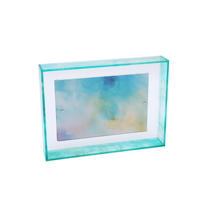 Hot bán 2-in-1 Acrylic khung ảnh Tabletop/tường treo rõ ràng + hợp thời trang cạnh màu sắc hình ảnh khung - Product Image 4