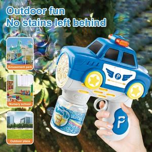 Machine à bulles électrique KSF Cartoon Auto Police Car, avec lumières, en plastique, 100 ml, pour enfants - Product Image 5