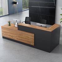 Meubles de bureau en gros, mobilier au design simple, bureau en forme de L, acier inoxydable, comptoir de réception pour hôtel, hall d'entrée