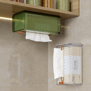Modern Wall Mounted Tissue Box PET Material Pull Out Tissues For Bathroom Kitchen Use - Product Image 1
