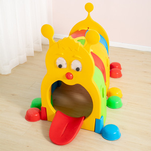 Tunnel de chenille en plastique pour enfants de maternelle et d'école maternelle, jouets pour bébés, tunnel de chenille extensible pour enfants, violet - Product Image 6