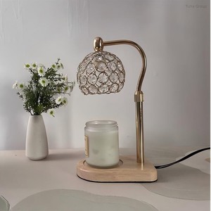 Wholesale Black Fragrance Wax Melting Glass Shade Candle Warmer <b>Lamp</b> Halogen Bulbs Adjustable Height Remote Control Portable - Product Image 3