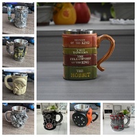 Tasse créative en résine écologique en forme de livre, thème dessin animé personnalisé, cadeau de mariage et d'anniversaire, décoration, vente chaude, directement de l'usine