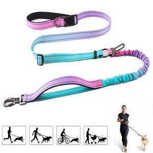 Correa de perro manos libres, correa de cintura elástica resistente ajustable para perros medianos y grandes que caminan corriendo senderismo con - Product Image 1