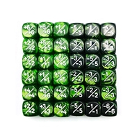36 pièces de dés jetons ronds de 12 mm à coins arrondis, colorés, compteurs positifs et négatifs, en acrylique, compatibles avec les boîtes de briques