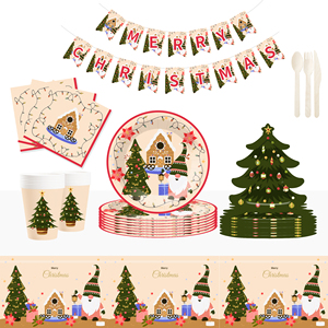 Platos de Papel para Fiesta Navideña DAMAI, Vajilla con Diseño en Forma de Árbol, Vasos Desechables, Platos de Papel para Juego de Vajilla Navideña - Product Image 1