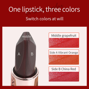 Halal <strong>Lipstick</strong> Matte <strong>Lipstick</strong> Cosmetics Wholesale Glossy Long Lasting Waterproof OEM/ODM Customize Private Label 3 In 1 Cream - Product Image 3