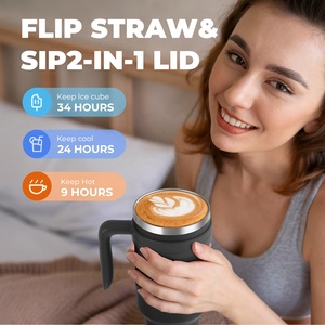 מכירת הטוב ביותר באיכות גבוהה ביותר של 40 עוז טאמבלר חסין דליפה חיצונית נסיעות ספל עם ידית וקש 2-in-1 מכסה - Product Image 6