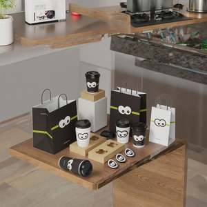 Wholesale Biodegradable Kraft <b>Paper</b> Shopping Bags With Handle Options Custom Design <b>for</b> <b>Bakery</b> Coffee Shop Bulk Packaging - Product Image 2