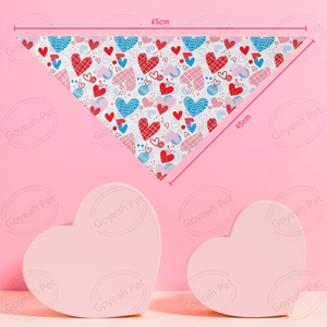 Valentine's Day <strong>Pet</strong> Accessories Heart Pattern Dog Bandana Adjustable <strong>Pet</strong> Triangle <strong>Scarf</strong> - Product Image 5