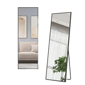 Large Long Luxury Home Decor Aluminum Metal Frames Full Length Body Dressing Stand Floor Mirror Espejos For Room Decoration