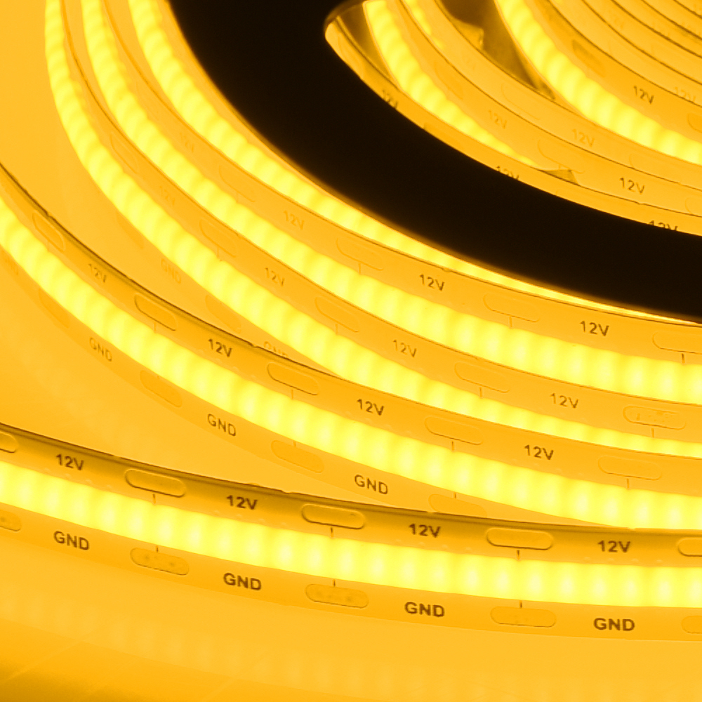 Cob Yellow Light Strip Led Led Chip Customize Logo DC24v 12v flexible yellow color led cob strip blue cob led strip light