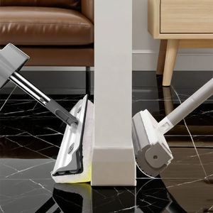 HOLAMOPA Serpillère à essorage mains libres avec système d'auto-nettoyage et tête profilée unique pour le nettoyage des murs, des plinthes et des interstices - Product Image 2