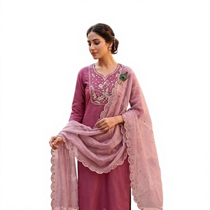 Vestido Anarkali Listo para Usar con Dupatta, Estampado Floral Intenso, Seda, 2.3 Metros, Reversible, para Fiestas - Product Image 1