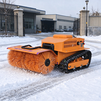 Souffleuse à neige télécommandée sans fil 3 en 1, machine de déneigement sur chenilles pour parking