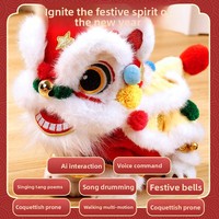 Peluche Électrique Danse du Lion de Style Chinois, Tendance et Alimentée par l'IA - Le Charme Porte-Bonheur Idéal pour le Nouvel An et les Cérémonies d'Ouverture de Porte