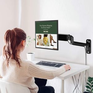 Support mural à <span class=keywords><strong>écran</strong></span> unique pour <span class=keywords><strong>écran</strong></span>s d'<span class=keywords><strong>ordinateur</strong></span> de 13 à 32 pouces Bras de moniteur mural à ressort à gaz Support de moniteur mural réglable - Product Image 4