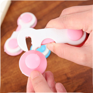 Child Safety Lock Cabinet Door Lock Plastic Pink White Anti Pinch Baby Proof Latch For Kitchen Drawer Refrigerator Window - Product Image 4