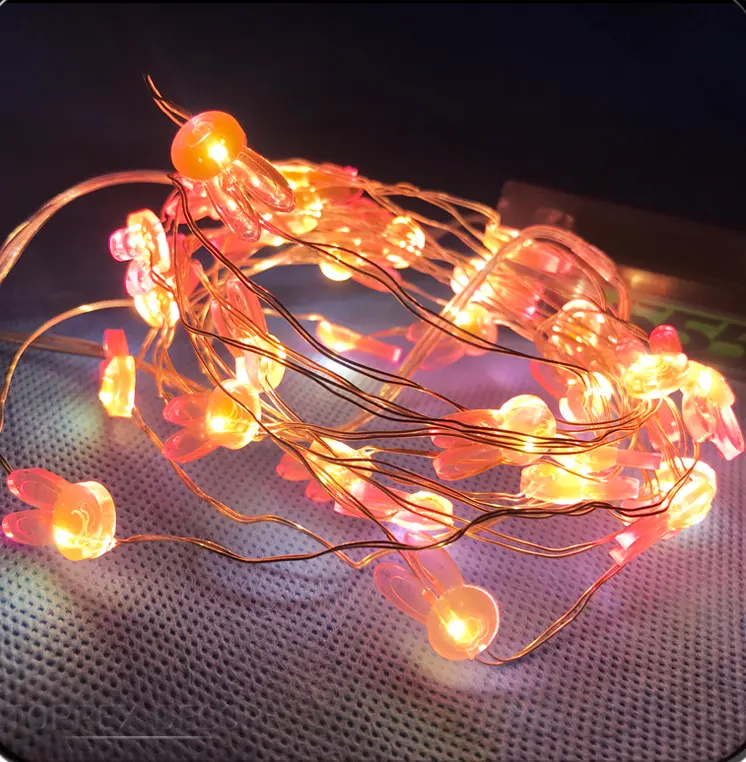 Großhandel im Freien wasserdichte Weihnachts dekoration Kupfer LED Lichterketten mit Batterie für Osterhasen betrieben