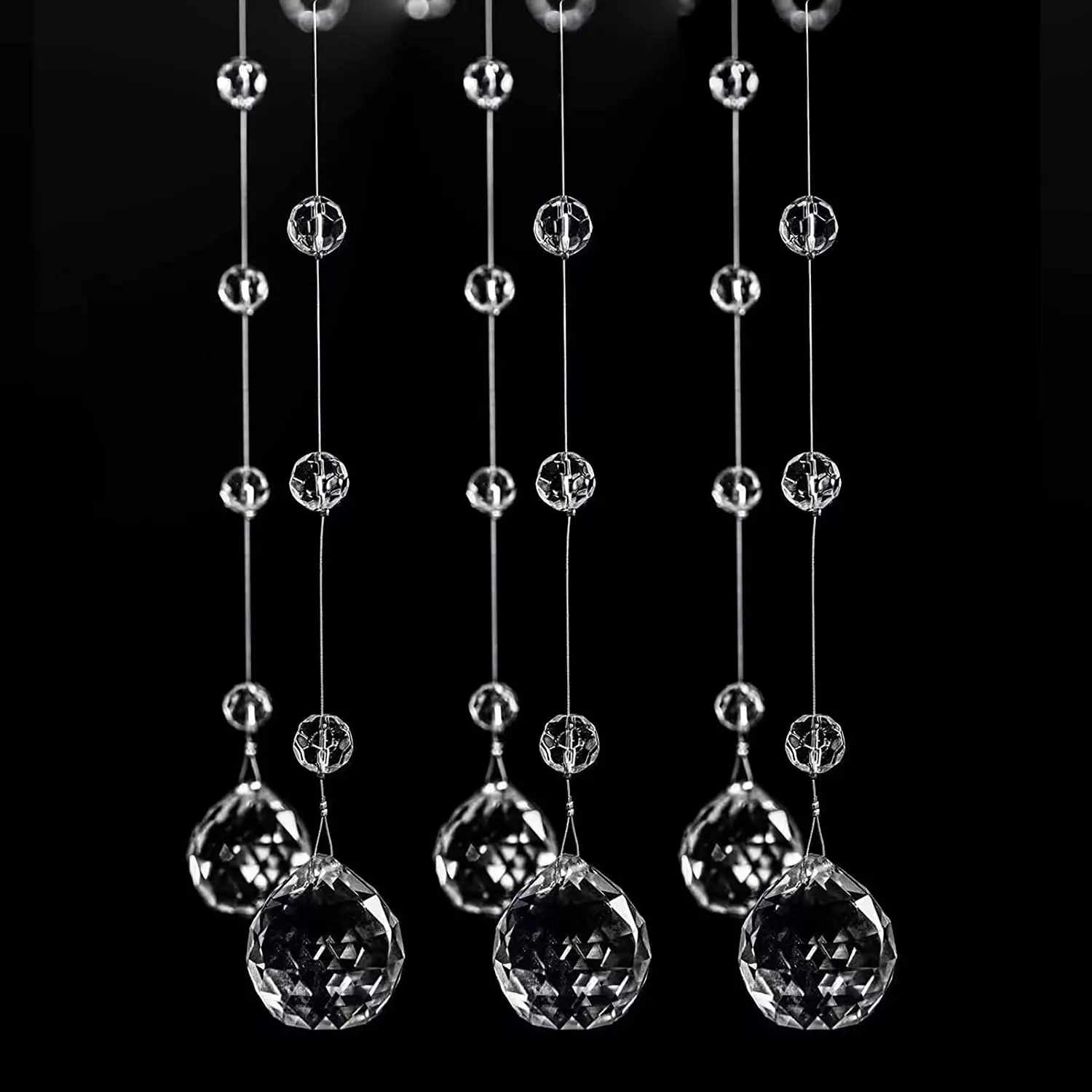 Factory Direct K9 Kristall kranz Schnur Hochzeit Deckende ko ration 30mm transparente Glas perle Garland Line Vorhang
