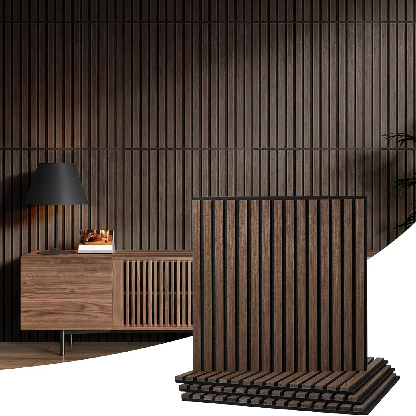 Panel dinding kayu akustik Akupanel panel dinding akustik Slat kayu kedap suara