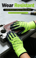 Gants de sécurité industriels/mécaniques HTR, paume enduite de nitrile, antistatiques, anti-coupures, compatibles écrans tactiles, gris