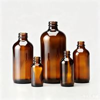 Bouteille en verre marron Boston en gros avec compte-gouttes à embout plastique opaque, flacon pulvérisateur pour huiles essentielles, hydrolats, alcool et lotion