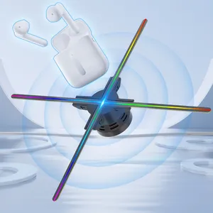 2022新52厘米32G tf卡速度亮度调节立体映射投影仪浮动发光二极管图像3D全息投影风扇
