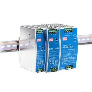 Marque Meanwell 24vdc alimentation rail din alimentation à découpage NDR-120-24 24v 75w 120w 240w 480w alimentation