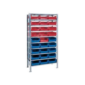 Estantería de marca de calidad H2000xW1000xD500mm estante base 10 bases de acero 14 x MK2Z azul, 13 x MK2Z rojo - Product Image 1