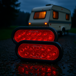 4PCS 12V Ovale LED Kit de Feux Arrière de Remorque Étanche pour Bateau Caravane 2 Options de Montage Rouge-pour Divers Véhicules - Product Image 2