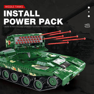 Reobrix 55027 1449Pcs 1:8 RC Missile <strong>Tank</strong> Building Kit with 2.4GHz RC, Bluetooth App Control &amp; LED Lights, Military Armor Model - Product Image 3