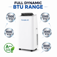 Climatiseur portable toutes saisons 7000-18000 BTU R290 avec pompe à chaleur, unité mobile pour résidentiel et bureaux, toutes saisons, certifié CE