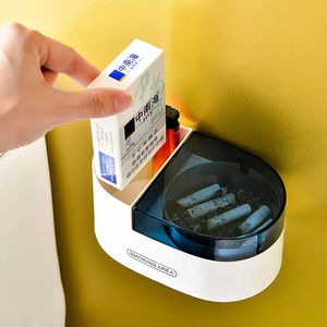 Cenicero de pared de acero inoxidable de tendencia creativa con personalidad, agujeros de perforación, organizador de baño para el hogar, tapa montada en la pared personalizada - Product Image 2