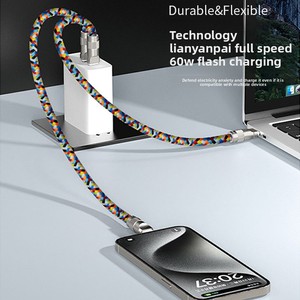 2-in-1-Multifunktions-Telefon-Lanyard Geflochtenes PD100W 5A-Schnelllade-USB-Kabel Typ C für IOS/Computer und Drucker - Product Image 2