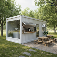 Conteneur préfabriqué sur mesure de 20 pieds pour café, maison moderne démontable en kit pour la vente de nourriture, magasin éphémère Ray-Zen