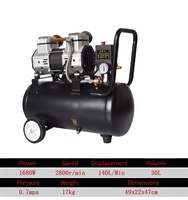 Compresseur d'air électrique sans huile 220V 1680W haute puissance, réservoir 30L, silencieux, à piston, industriel, portable, alimenté par courant alternatif