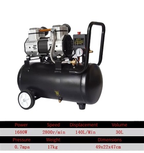 Compresor de Aire Eléctrico Sin Aceite de <span class=keywords><strong>220V</strong></span>, Silencioso, de Pistón, Industrial, Portátil, con <span class=keywords><strong>Pistola</strong></span> de Pulverización, Cuchilla de Aire, Alimentación CA, Incluye Motor y Bomba - Product Image 1